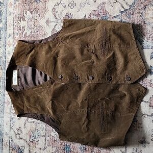 VTG Joshua Ross SuedeLeather Vest Men 3XLT Brown Cowboy Western Cinch Back Nylon